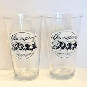 Set of 2 Yuengling Glasses with Dogs "America's Oldest Brewery"